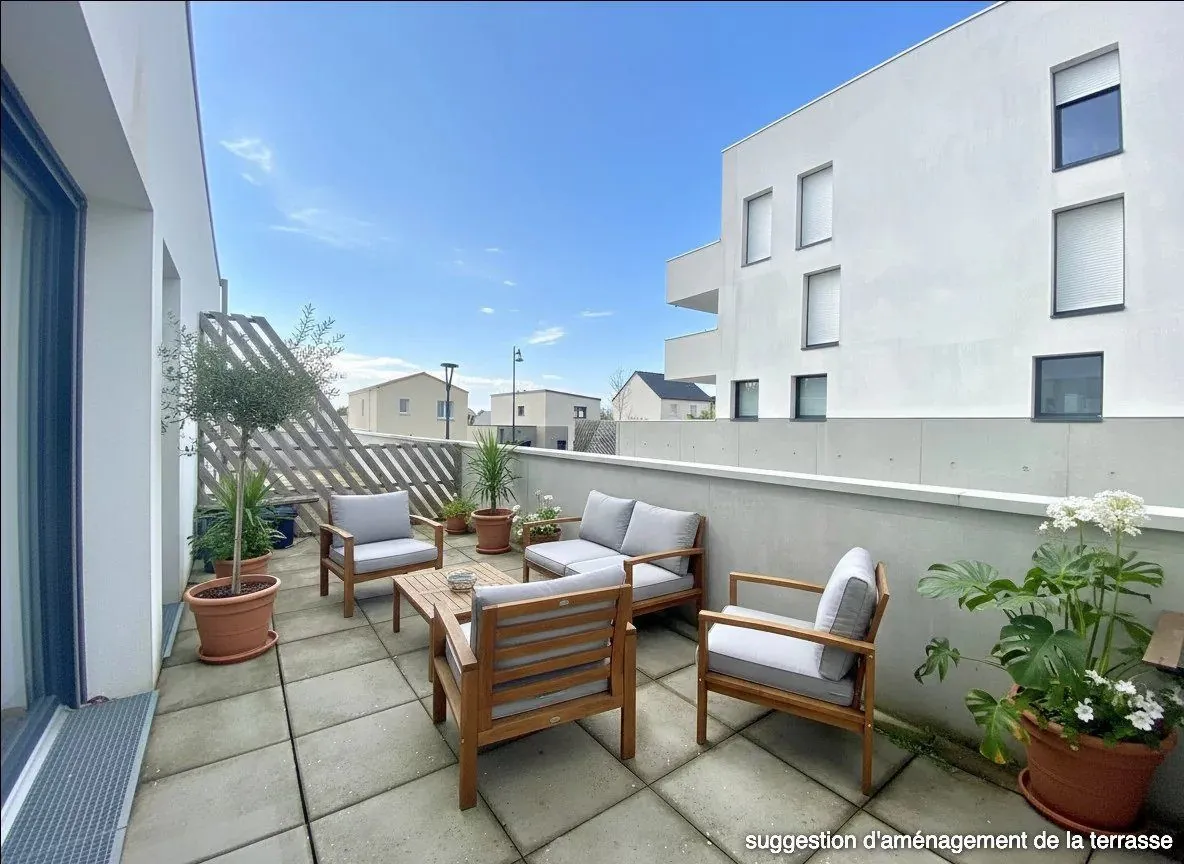 Investissement immobilier à Couëron : T2 de 40 m² avec terrasse et parking