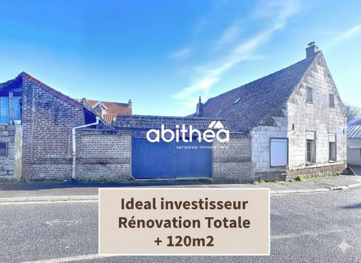 Maison en pierre blanche à rénover à Camblain-l’Abbé - Grand potentiel et cachet authentique