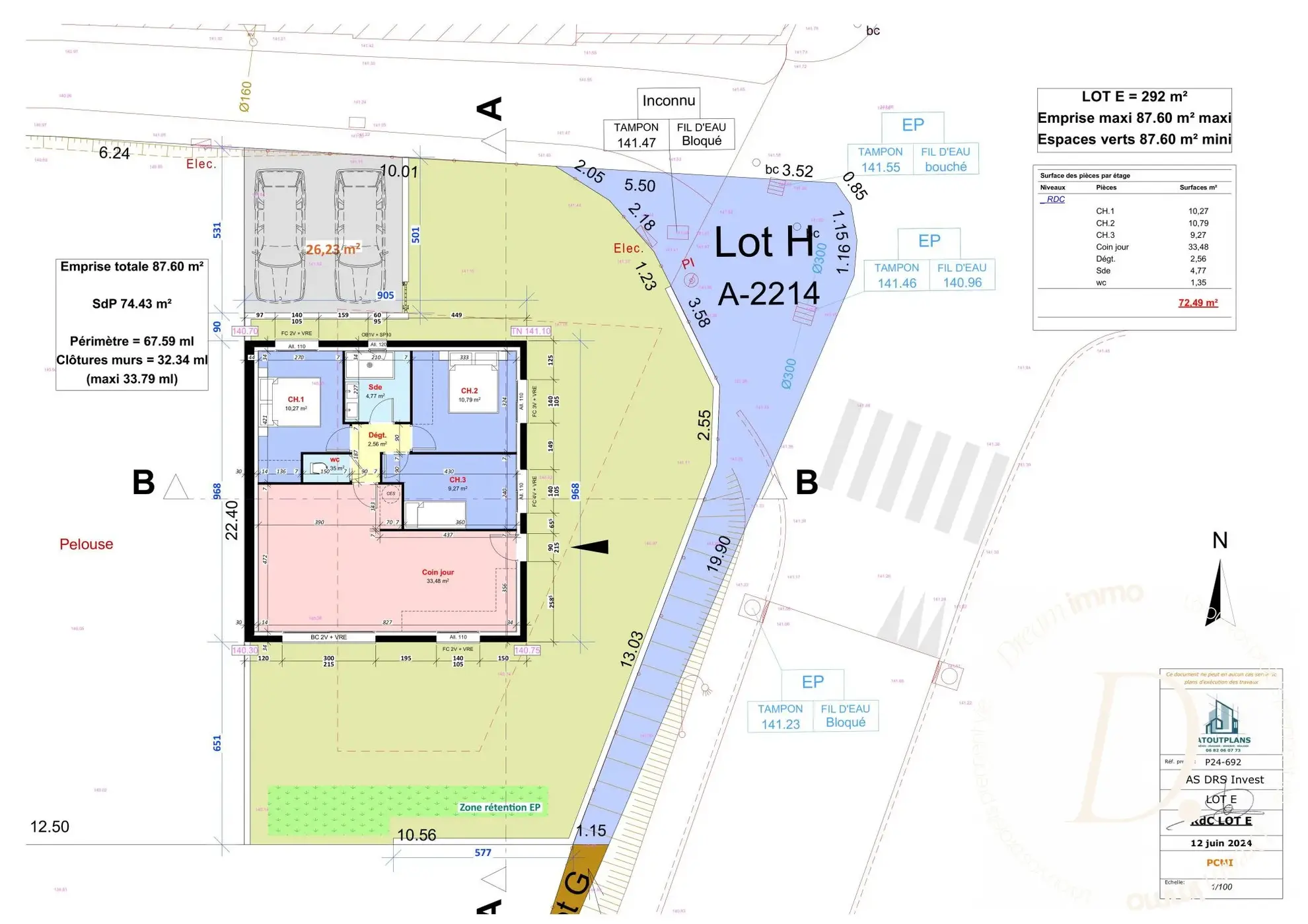 Terrain à bâtir de 288 m² à Alègre-les-Fumades avec permis de construire accepté 