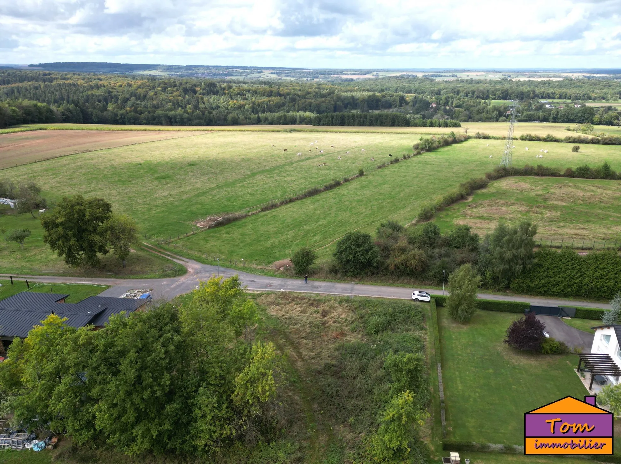 Terrain constructible à Baccarat avec vue sur la campagne et les Vosges
