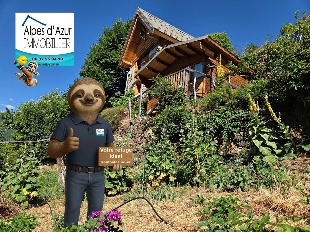 Propriété isolée à Isola avec grange rénovée et grand terrain, idéal autonomie