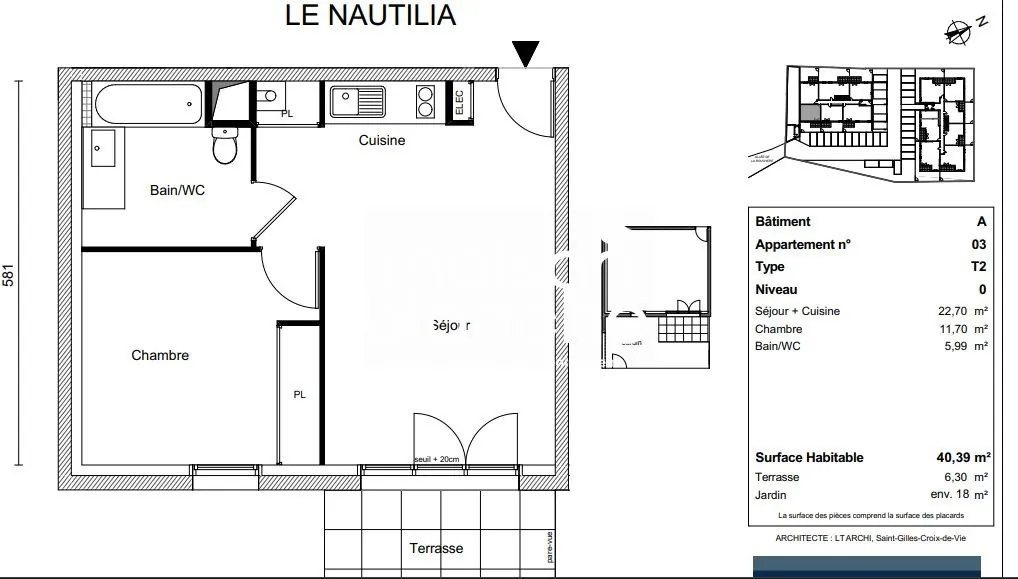 Appartement T2 neuf à Saint-Gilles-Croix-de-Vie avec terrasse et performances énergétiques A 