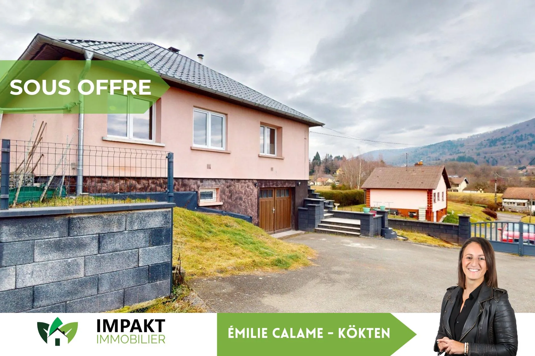 Maison T3 à vendre à Petitmagny avec sous-sol complet et terrain de 12,55 ares