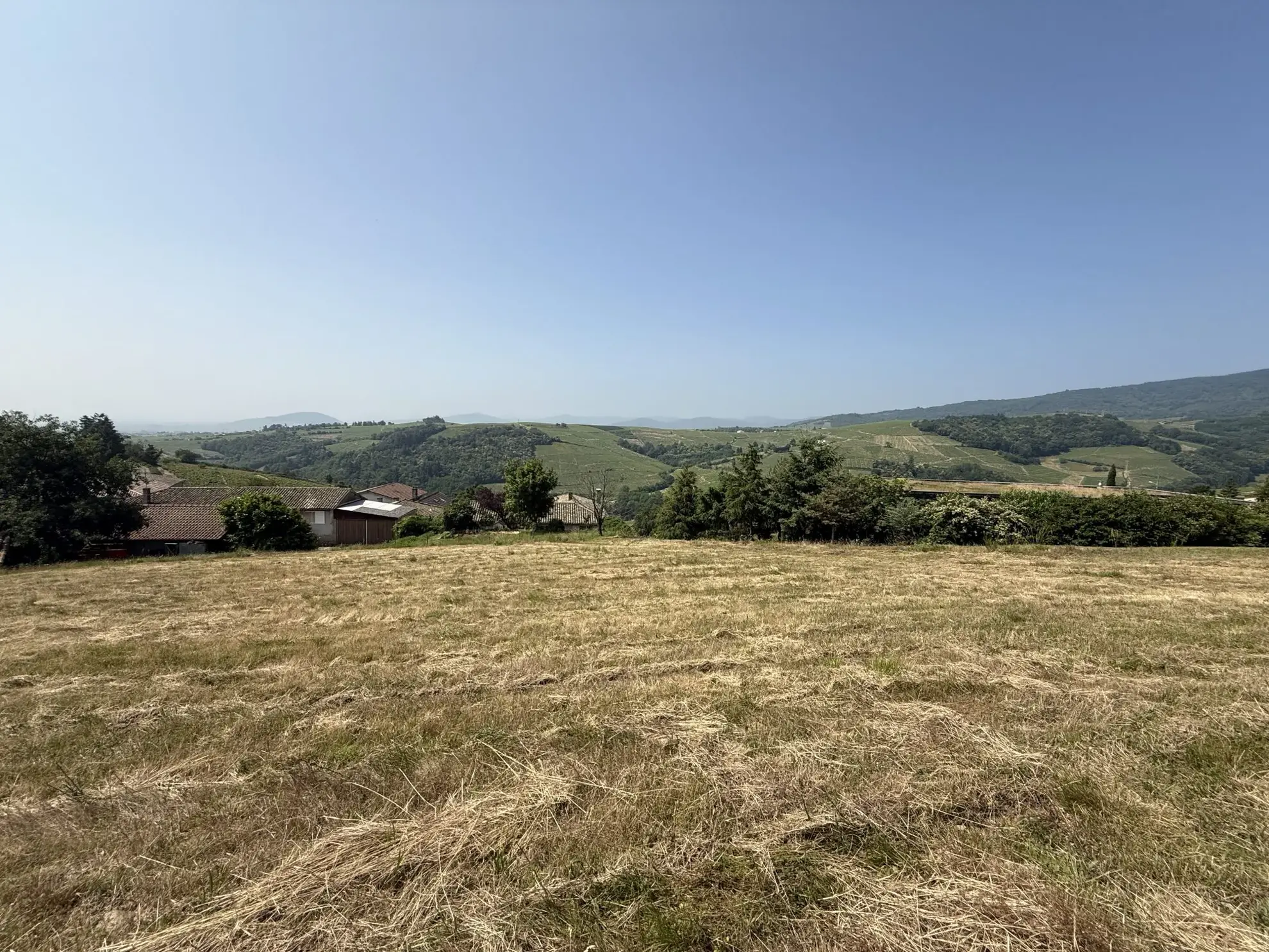 Terrain constructible de 1536 m² à Chiroubles avec vue sur le Beaujolais 