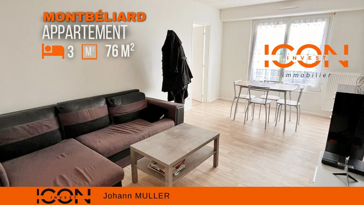 Appartement T4 à vendre à Montbéliard - Dernier étage, 76 m²