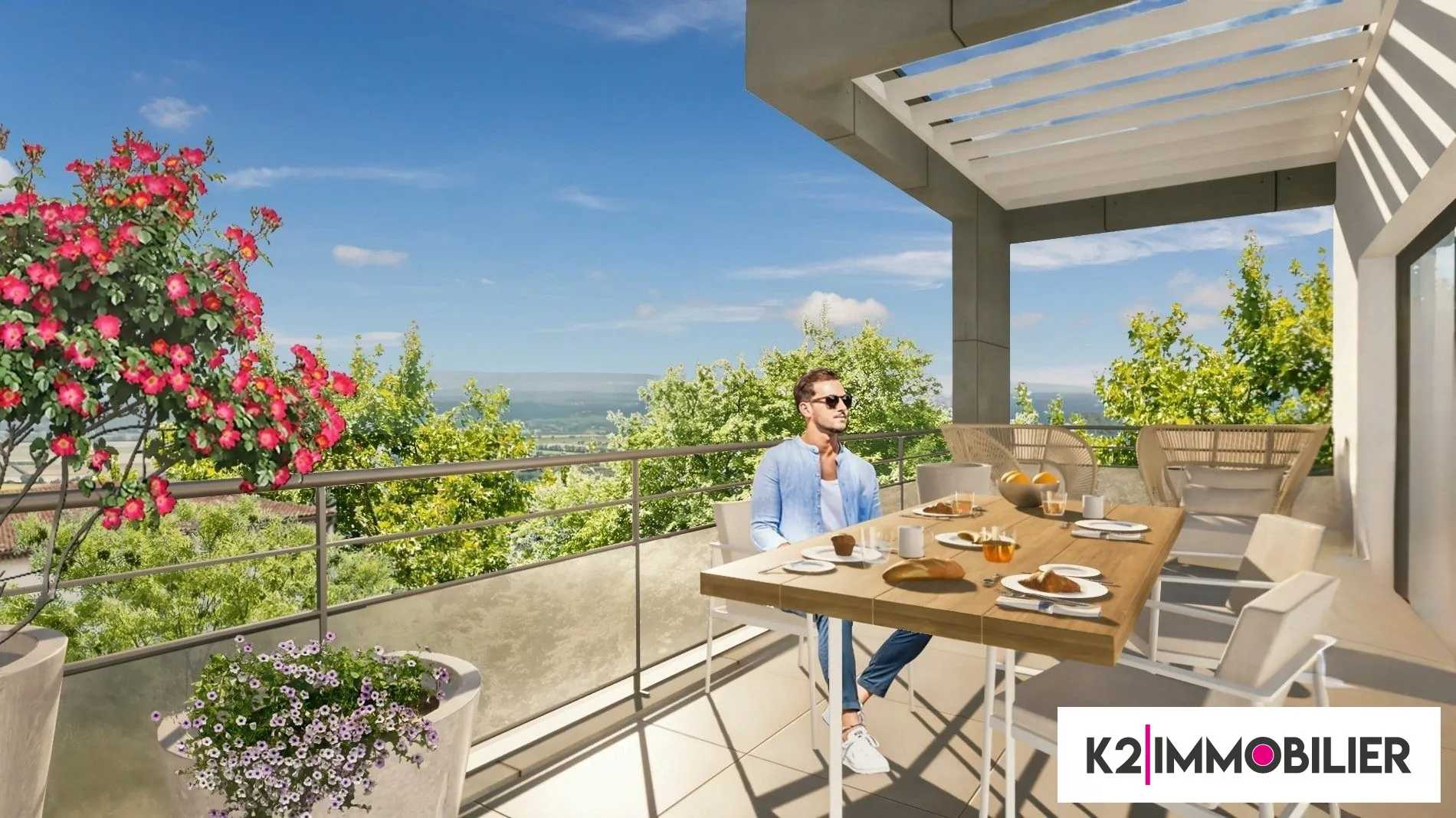 Appartement T1 neuf avec grande terrasse à Pierrelatte 26700 