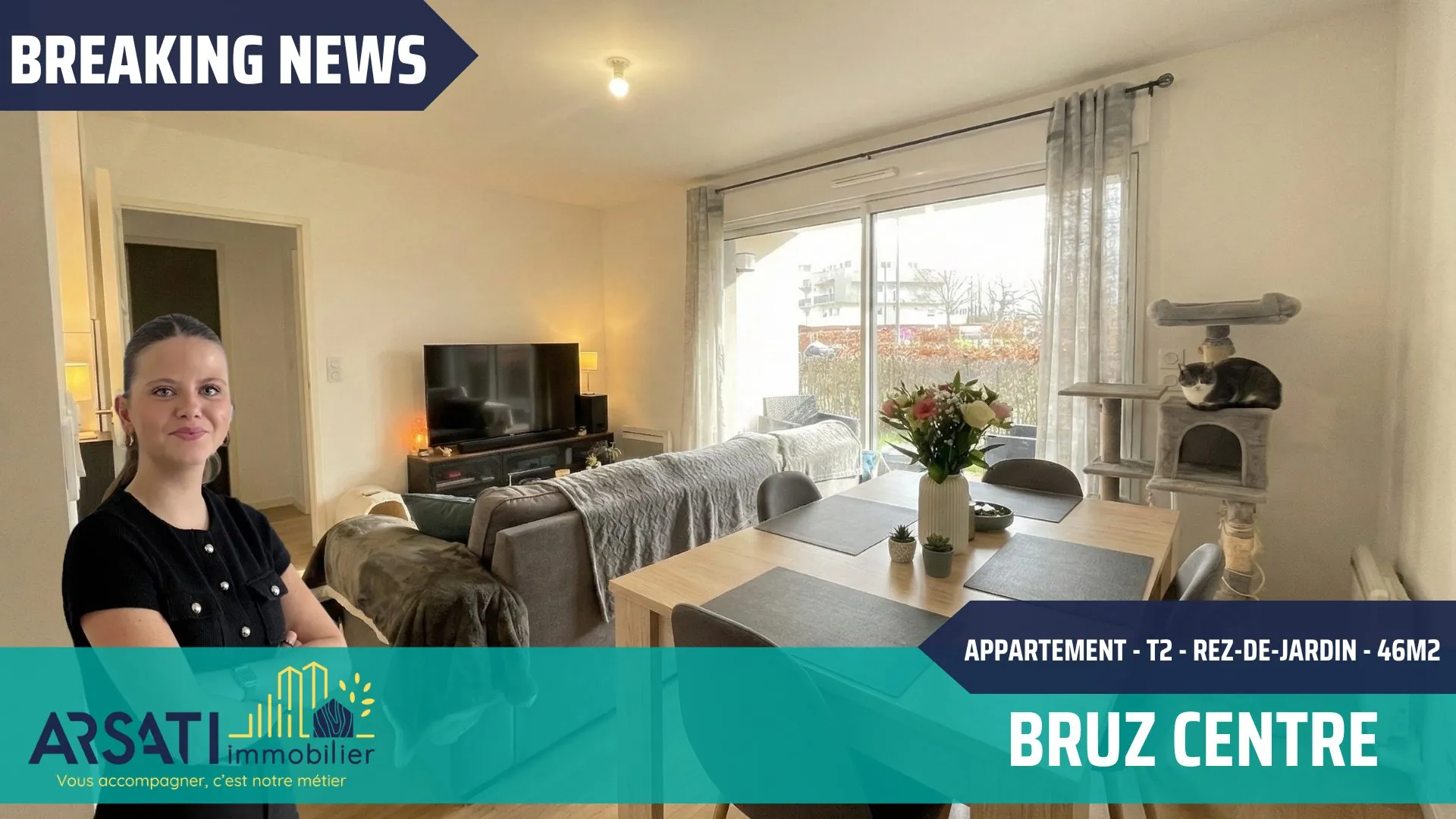 Appartement à vendre à Bruz avec terrasse, parking et jardin privé - 46 m²