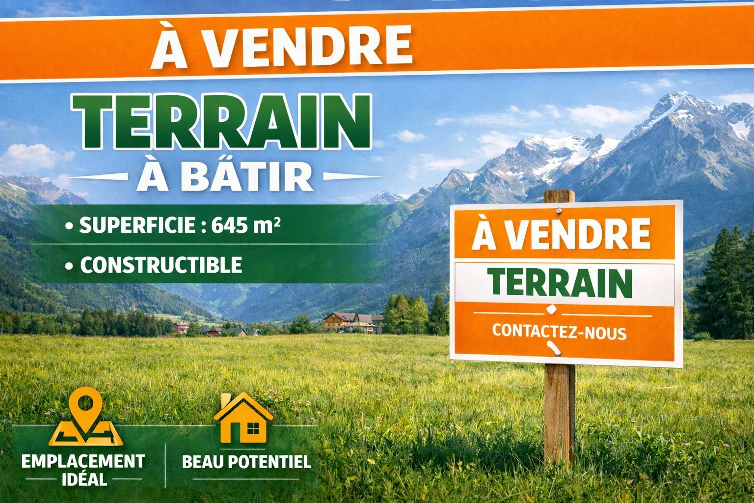 Terrain à vendre à Saint‑François‑Longchamp, 645 m², vue dégagée