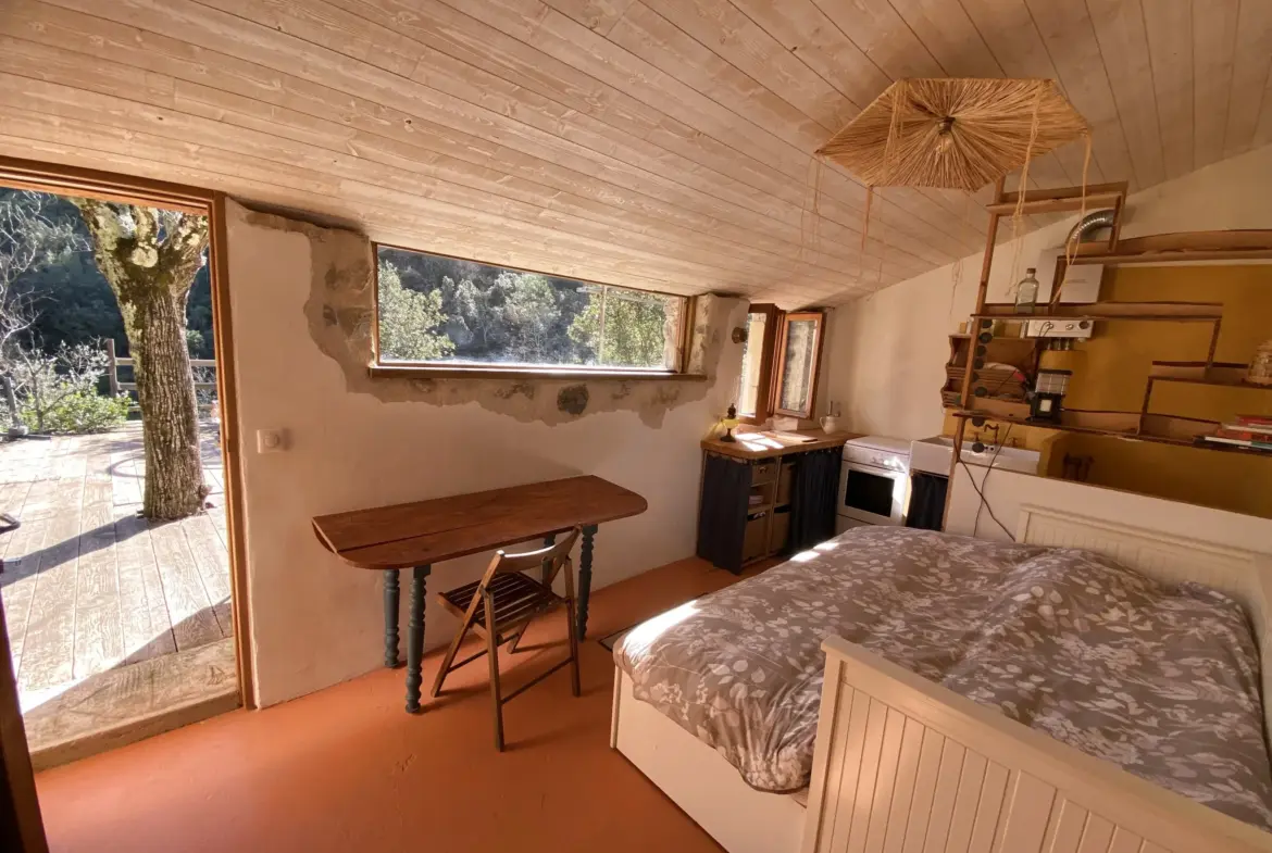 Cabanon habitable entièrement équipé avec vue exceptionnelle à Belgentier 