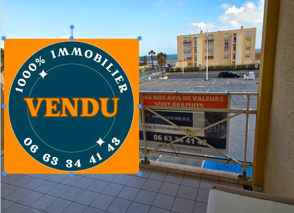 Studio à vendre à Valras Plage avec terrasse et vue mer, proche plages et commerces 