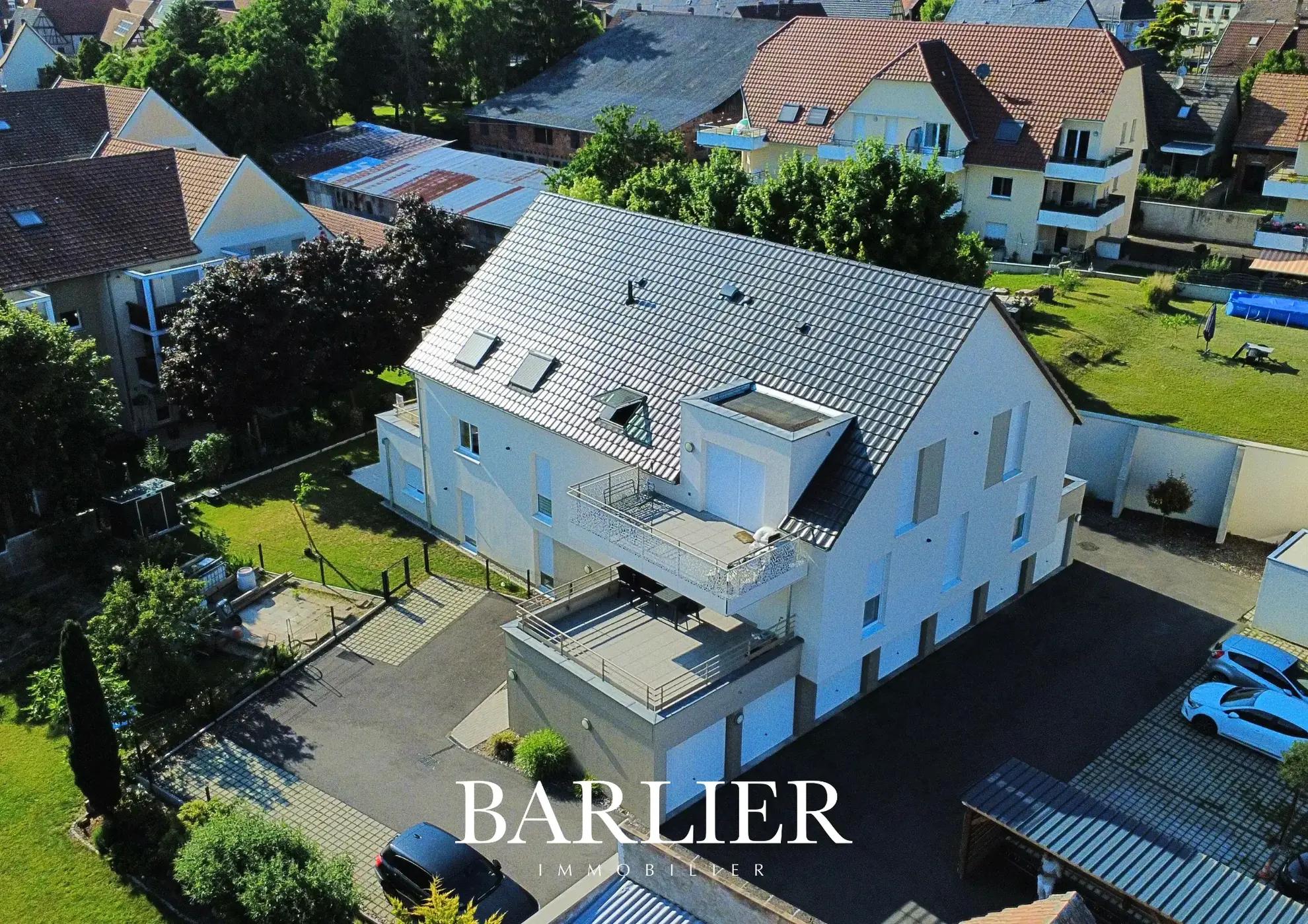 Appartement 3 pièces neuf avec terrasse, parking et garage à Geudertheim 