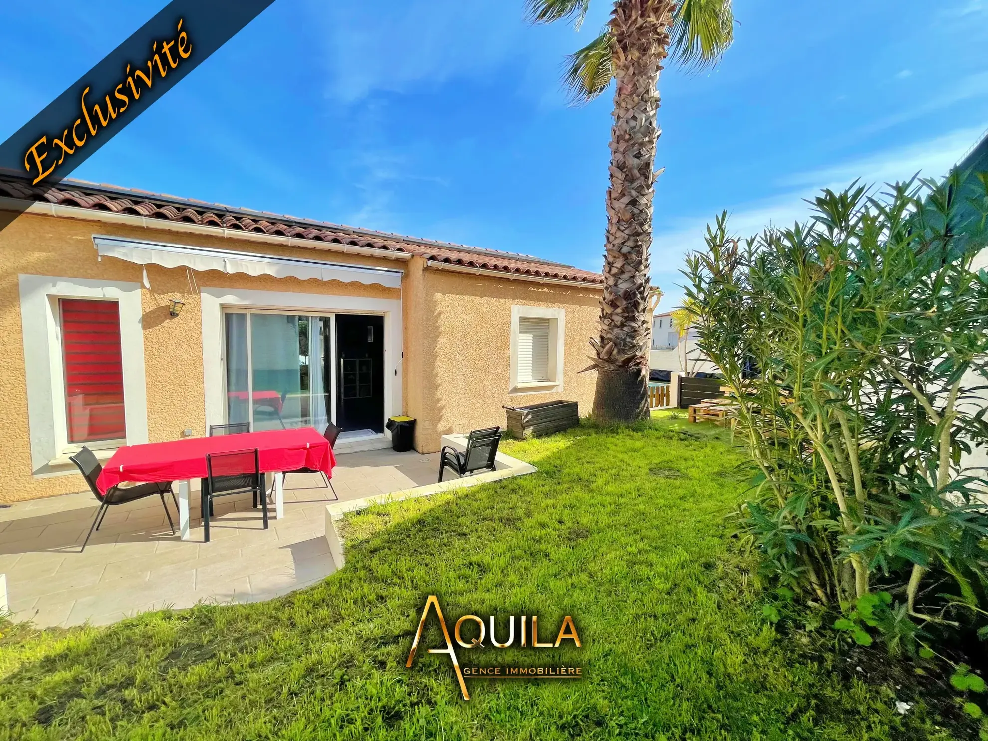 Villa de plain-pied lumineuse avec piscine et panneaux solaires à Maureilhan 