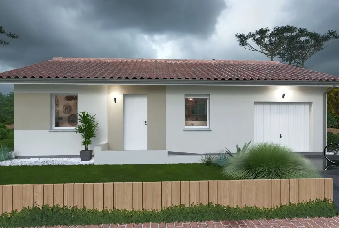 Plan de maison 2 chambres avec garage à Antonne-Et-Trigonant 