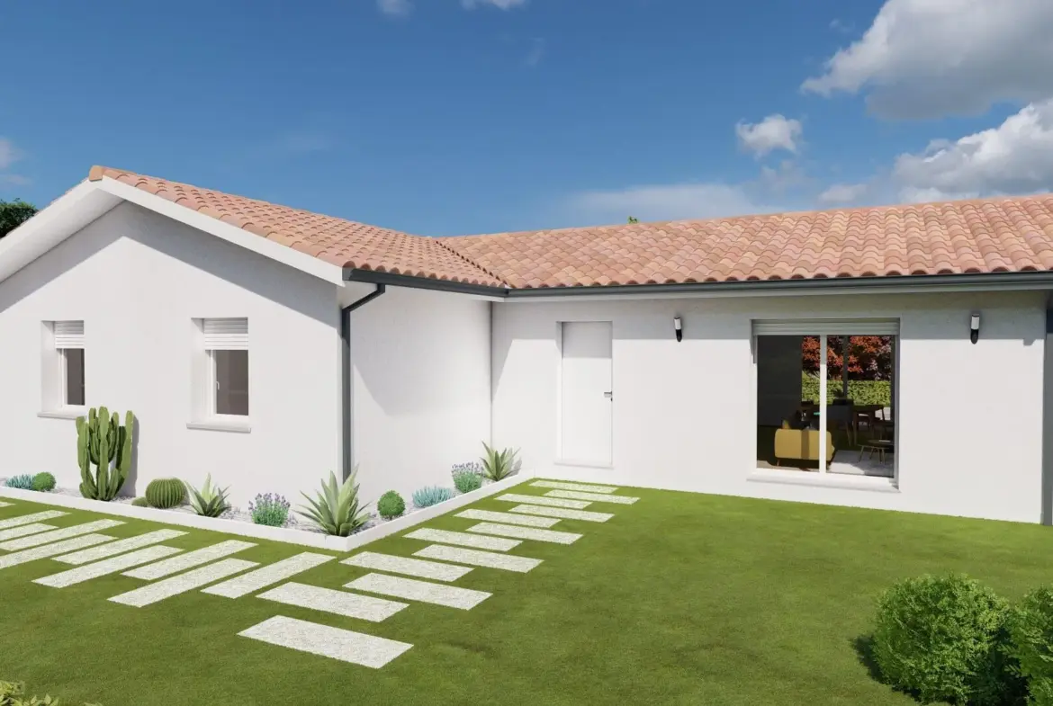 Maison neuve 4 chambres à Négrondes, architecture moderne, livraison 2025 