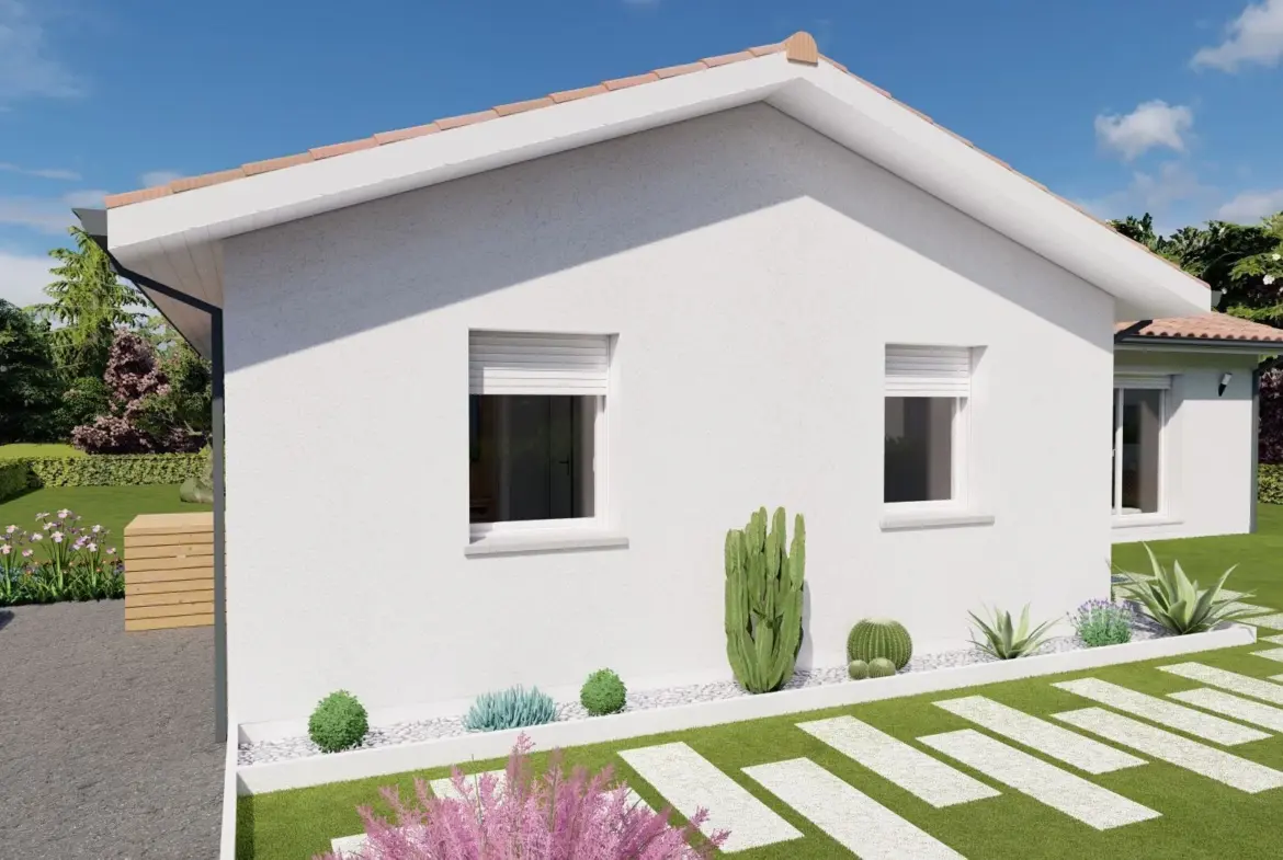 Maison neuve 4 chambres à Négrondes, architecture moderne, livraison 2025 