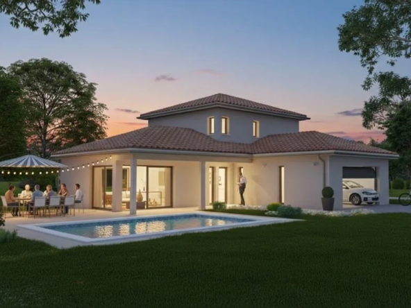 Maison neuve moderne à Ozan avec terrain de 1500 m² et prestations haut de gamme