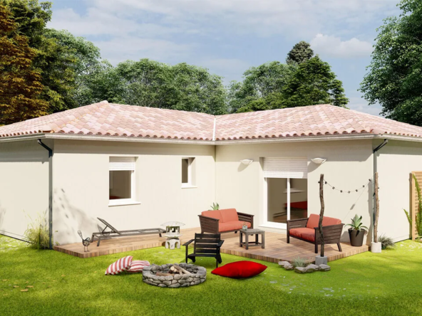 Maison moderne LISBONNE en L à Saint-Pierre-d'Eyraud, terrain de 4150 m²