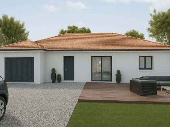 Construction maison 90m² à Lhuis avec 3 chambres et prestations haut de gamme