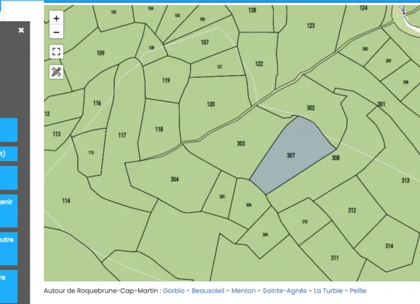 Grand terrain naturel avec vue mer à Roquebrune-Cap-Martin - Investissement unique
