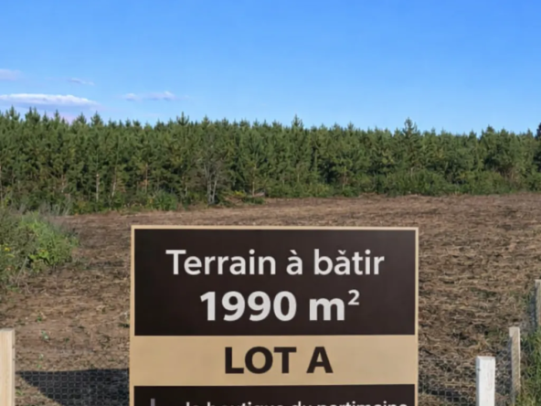 Terrain constructible de 1990 m² à Gans proche Bazas