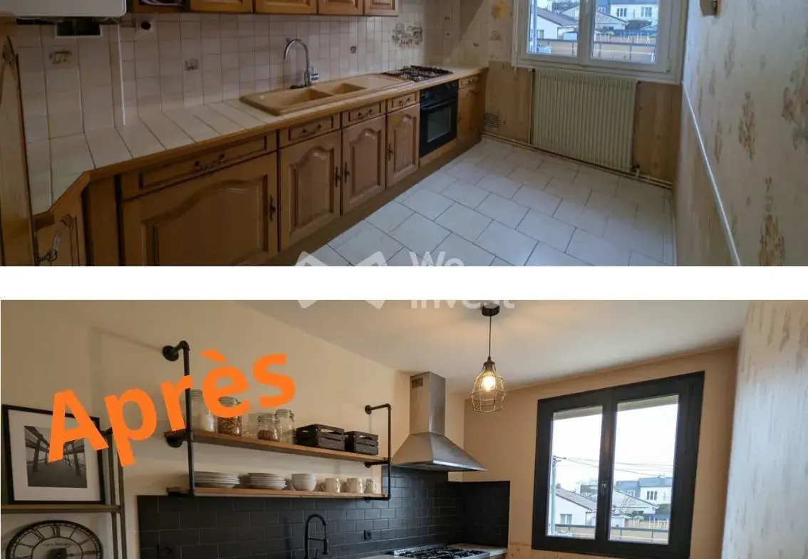 Arrière maison Maison avec garage et jardin à Le Mans Vauguyon – Idéal premier achat ou investissement 