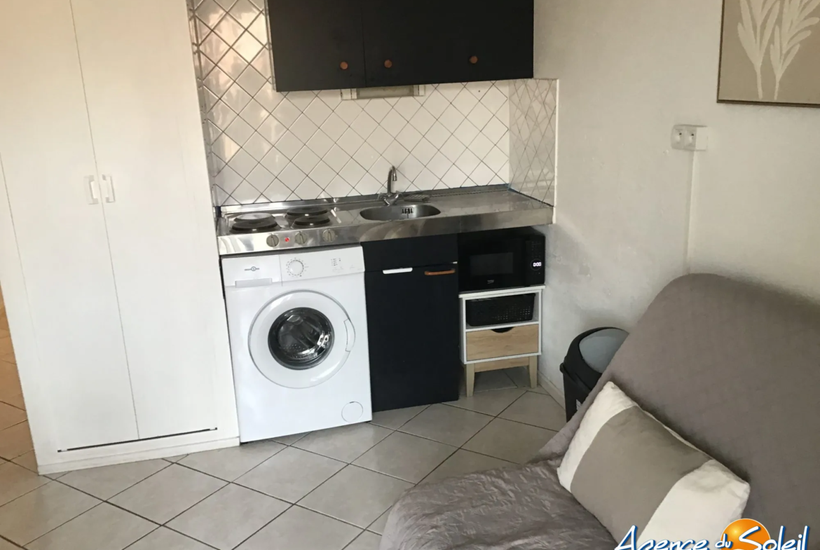 Appartement T1 cabine en vente avec vue mer et accès plage au Barcarès 