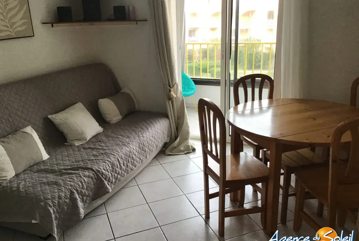Appartement T1 cabine en vente avec vue mer et accès plage au Barcarès 