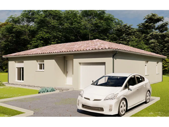 Maison LISBONNE en L à Saint-Pierre-d'Eyraud, maison moderne et lumineuse sur terrain de 4150 m²