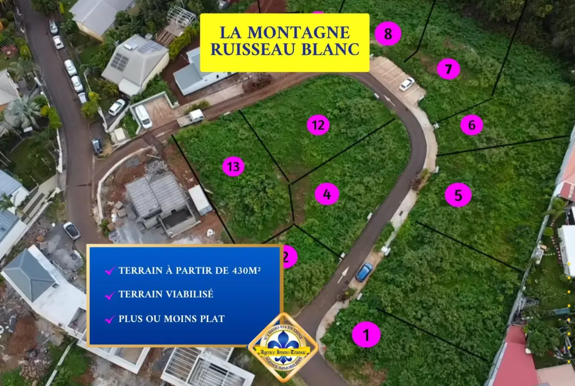 Terrain viabilisé de 431 m² à vendre à La Montagne Saint Denis – Idéal pour construire 