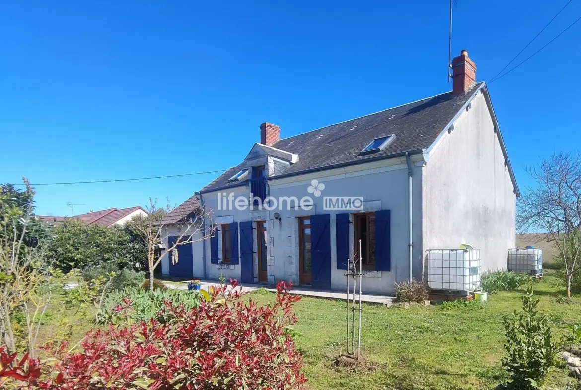 Maison indépendante 4 chambres à Villedieu-sur-Indre - Plain-pied, charme, jardin clos 