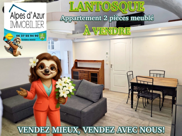 Appartement T2 meublé avec jardin privé et vue panoramique à Lantosque