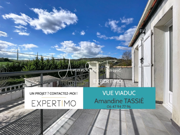 Maison récente avec vue sur le Viaduc à Creissels – 4 chambres, piscine, calme