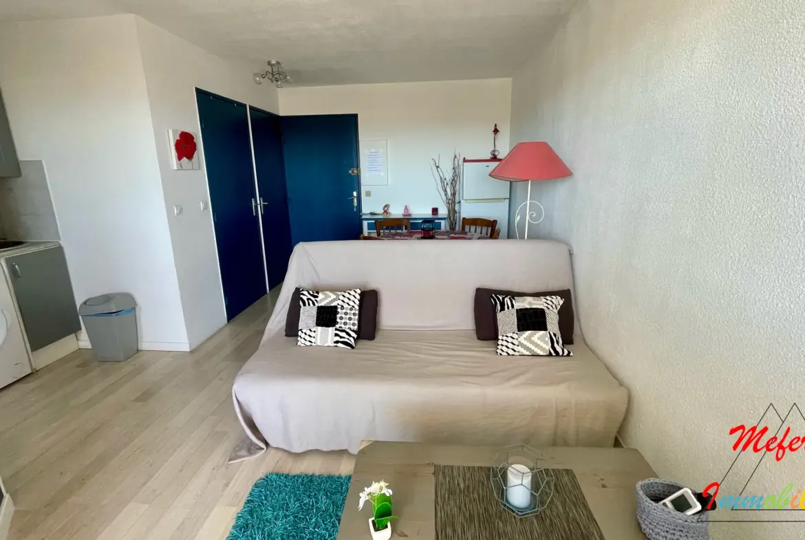 Appartement 2 pièces avec vue dégagée et piscine à Canet Sud 