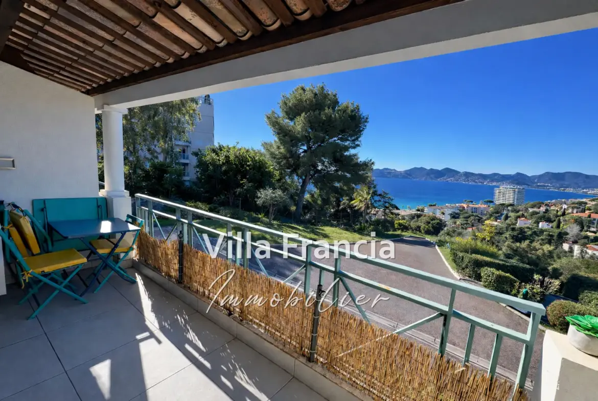 Bel appartement 2/3 pièces avec vue mer à Cannes, terrasse et piscine 