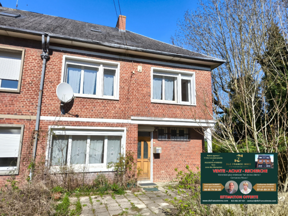 Maison semi-individuelle à vendre à Maubeuge avec 3 chambres et grand terrain