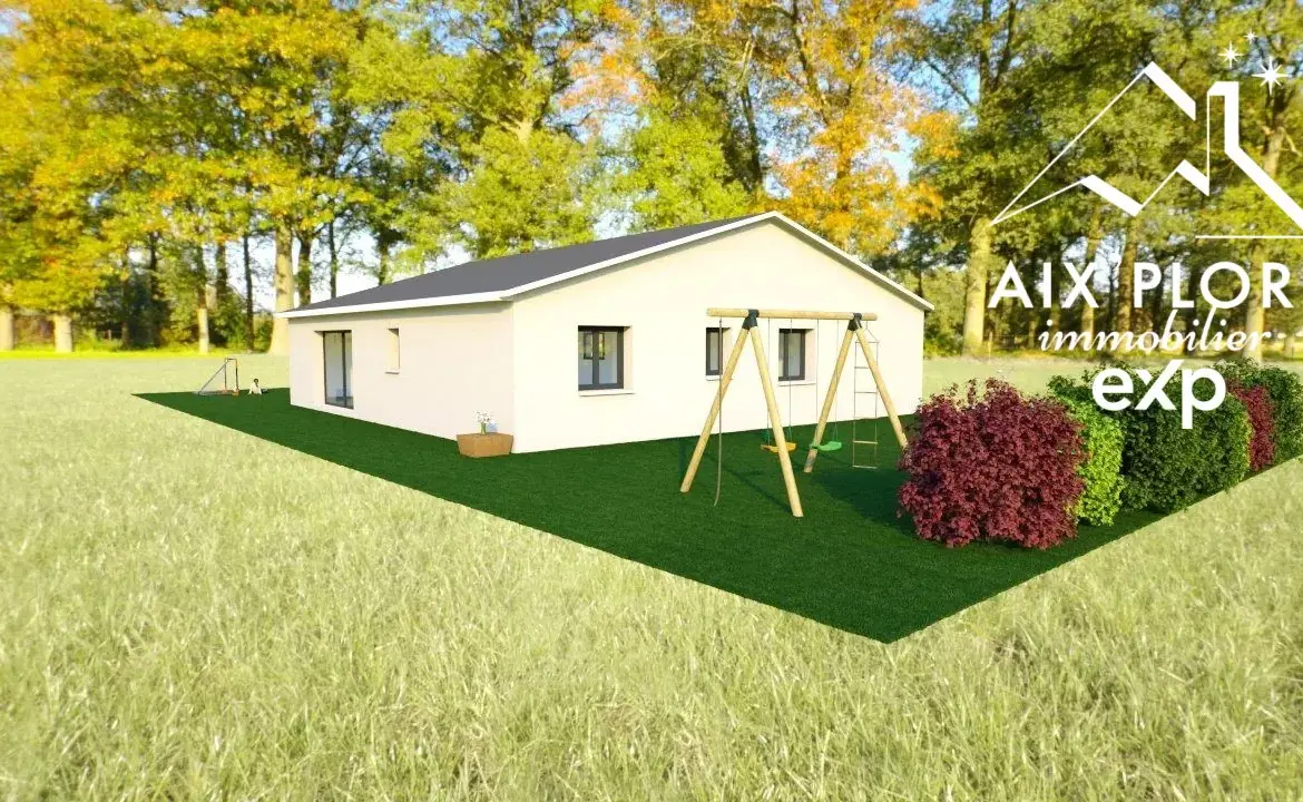 Terrain constructible plat de 501 m² à Druillat, permis accepté 