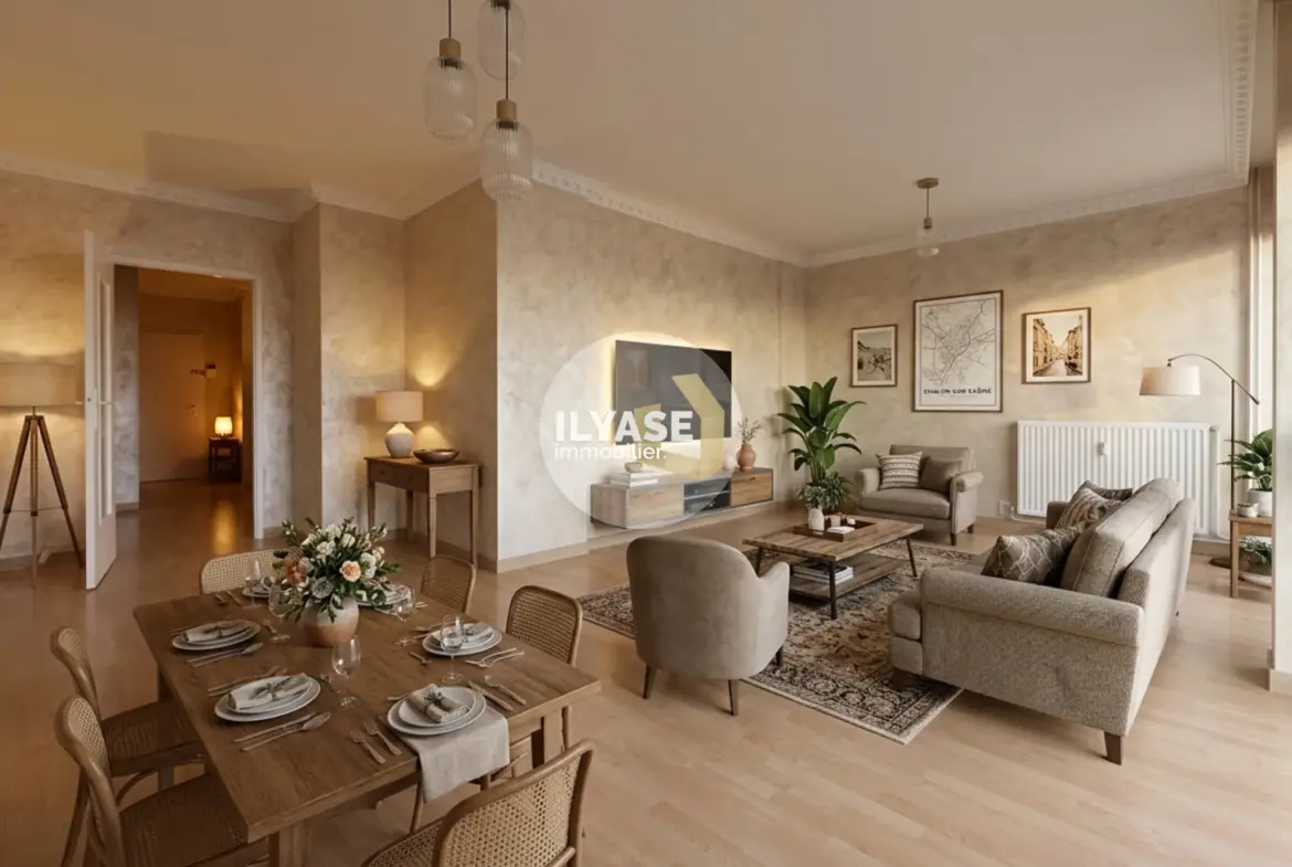 Appartement T4 de 75 m² avec balcon et cave à Chalon-sur-Saône 
