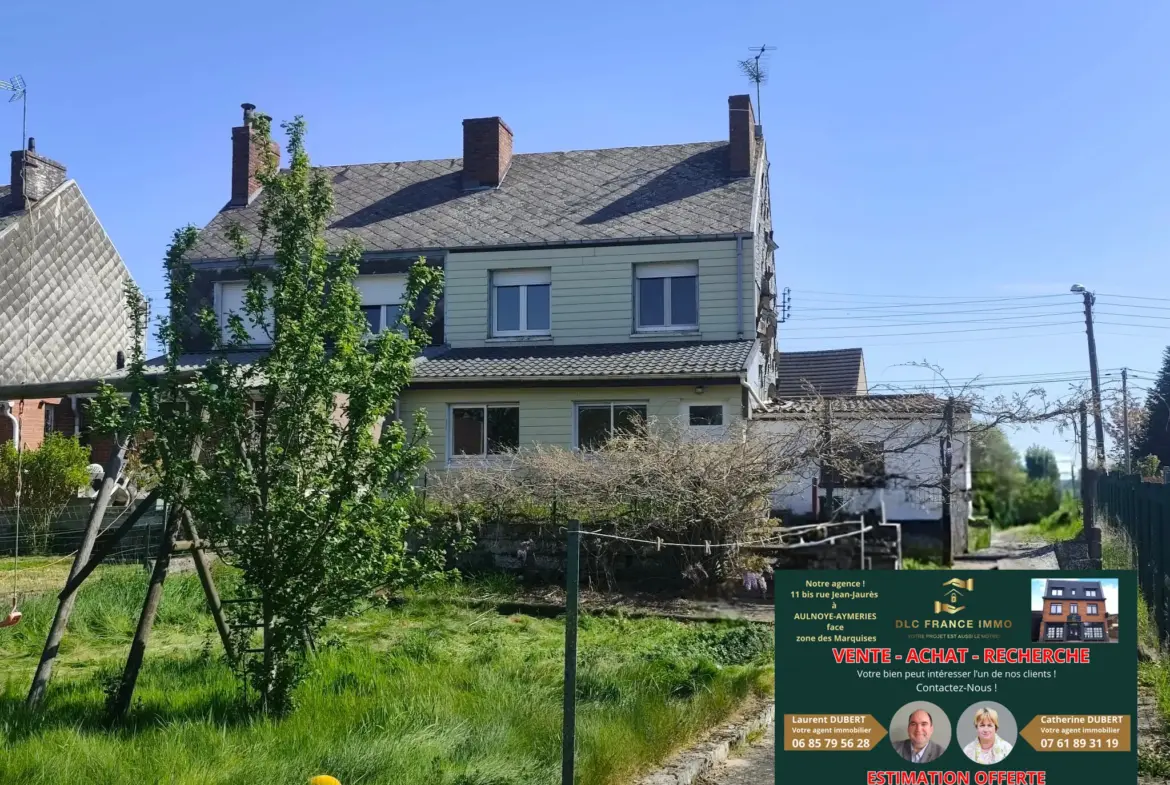 Maison semi-individuelle de 91 m² avec 3 chambres et grand terrain à Marpent 