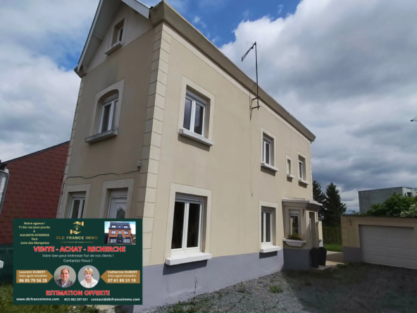 Maison individuelle rénovée à Hautmont avec grand terrain et 4 chambres