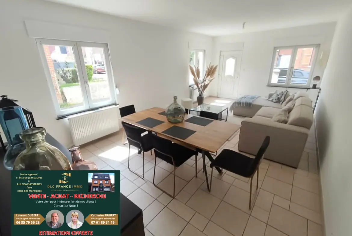 Maison individuelle rénovée à Hautmont avec grand terrain et 4 chambres 