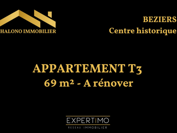 Appartement T3 à rénover de 69 m² en dernier étage au cœur de Béziers