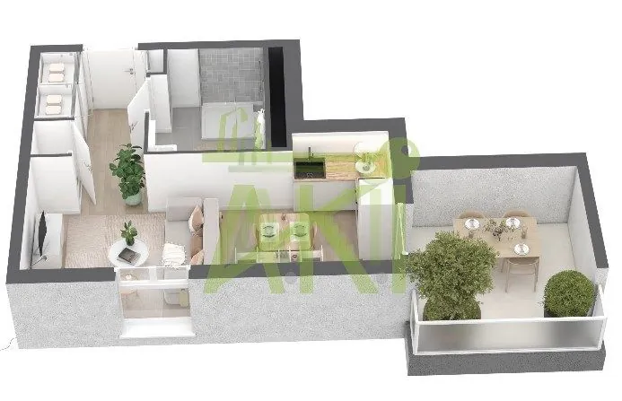 Studio avec terrasse à vendre à Ajaccio dans résidence moderne proche nature 