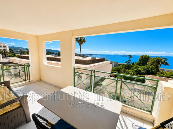 Bel appartement avec vue mer à Cannes, terrasse, piscine et parking