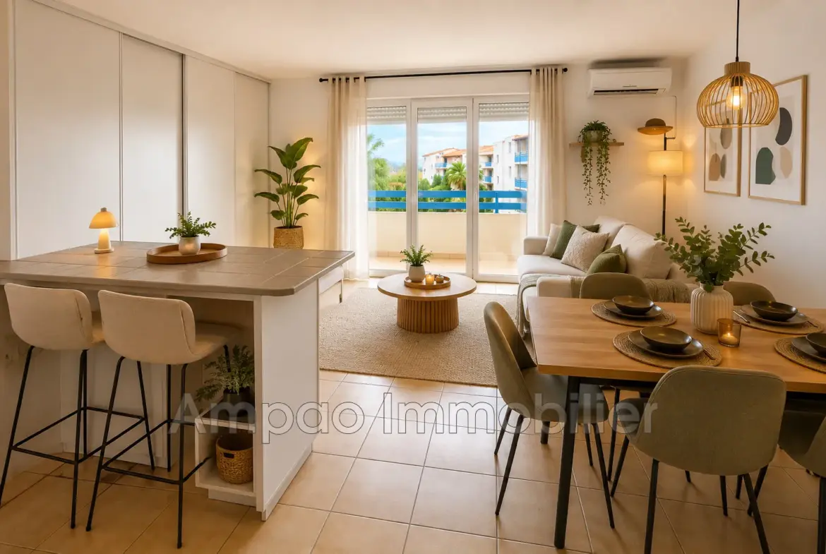 Appartements 2 pièces à vendre à Canet-en-Roussillon avec terrasse et piscine 