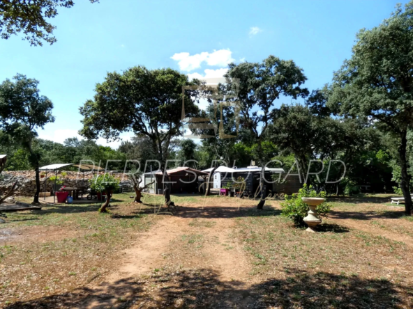 Terrain agricole à Uzès avec cabanon, panneaux solaires et authenticité