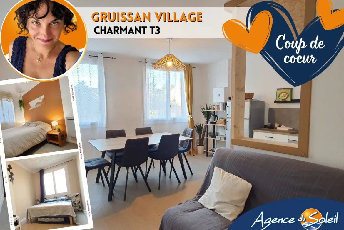 Appartement T3 rénové au cœur de Gruissan, proche commodités 