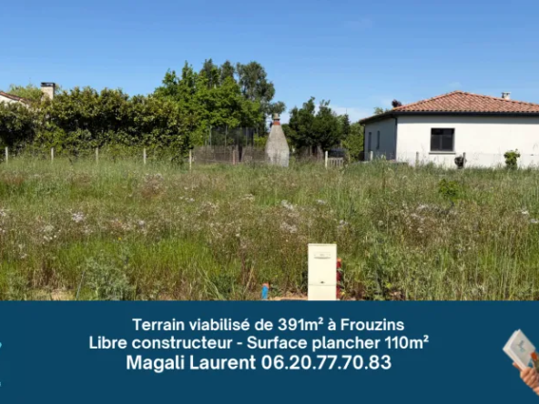 Terrain constructible de 391 m² à Frouzins, viabilisé et libre de constructeur