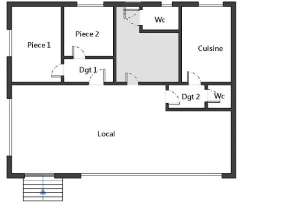 Local de 74 m² à transformer en appartement avec cave à Villejuif