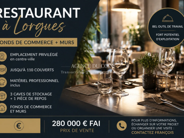 Restaurant à vendre à Lorgues avec fonds de commerce et murs - Opportunité dans le Centre Var