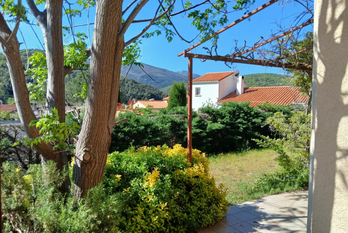 Villa 4 faces plain-pied avec jardin et terrasses à Reynès 